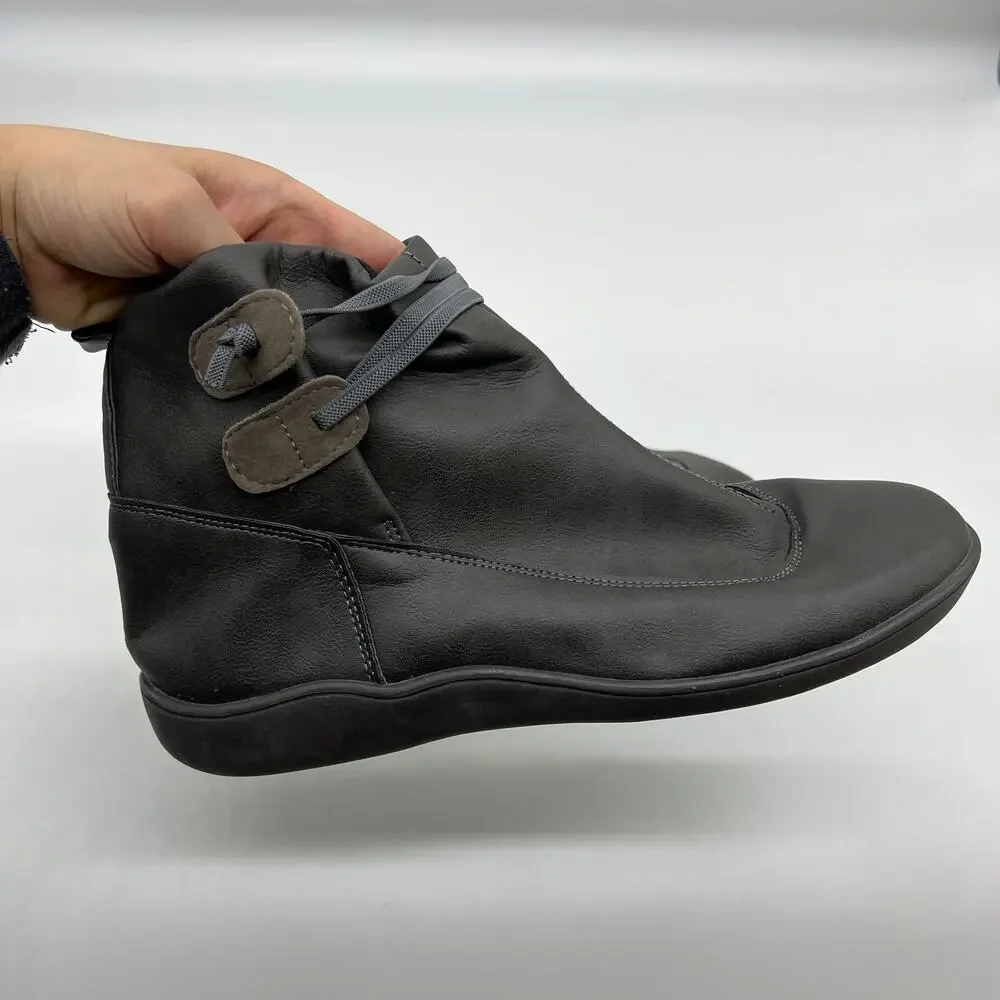 Women Ankle Boots Low Heel Slip on Comfortable Booties Black Size 9.5US /41CN